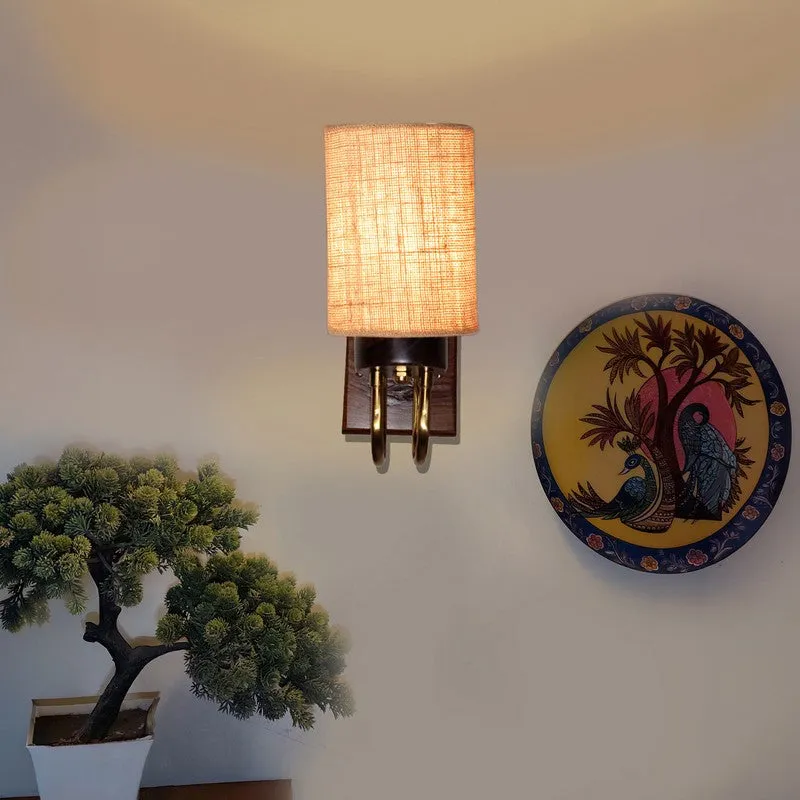 Gilded Arch Jute Wall Lamp - Beige media 4