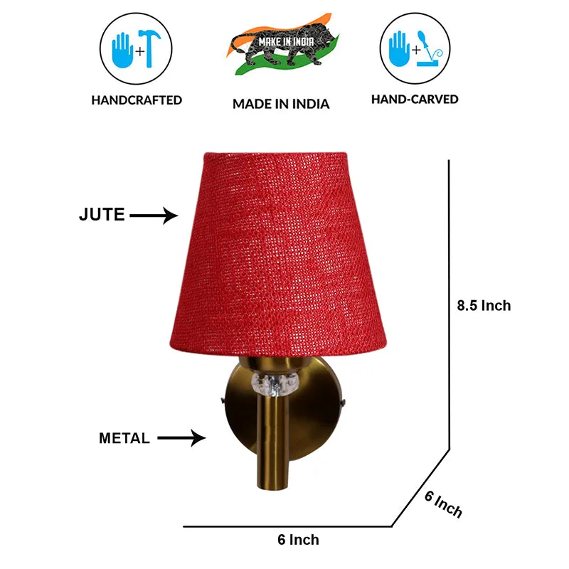 Aquilla Jute Wall Lamp - Maroon media 6