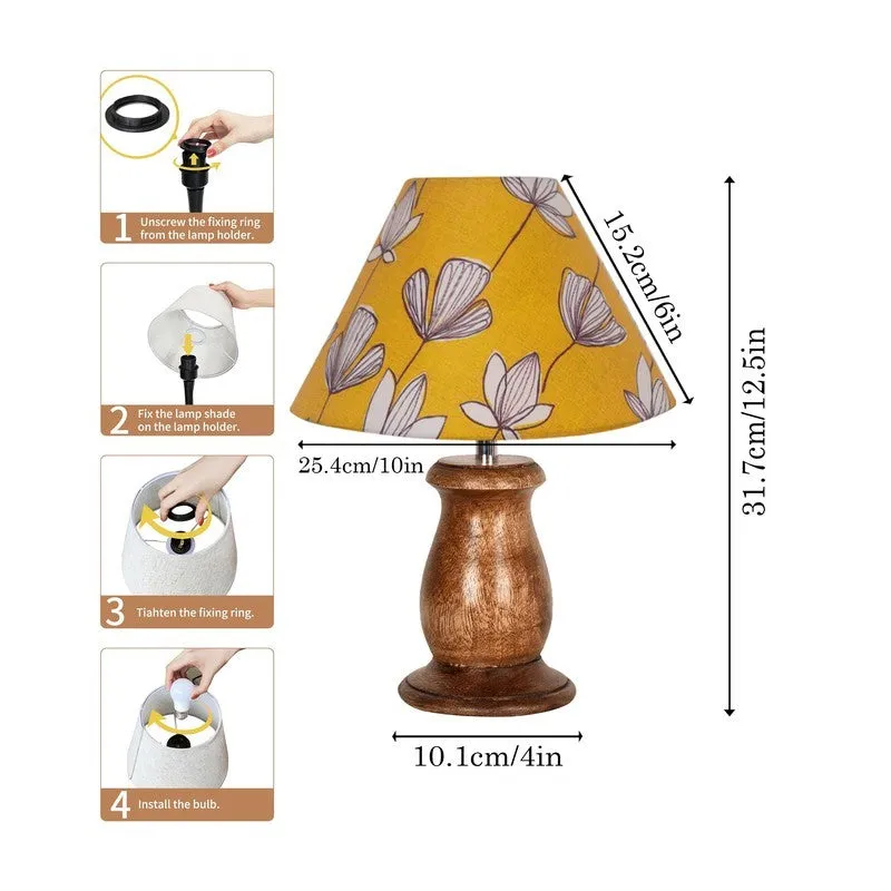 AmbiGlow Decorative Wooden Table Lamp Piece - Yellow,White media 7