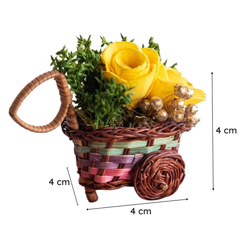 Tritona Dried Mini Floral Basket (Yellow) - Set Of Six media 5