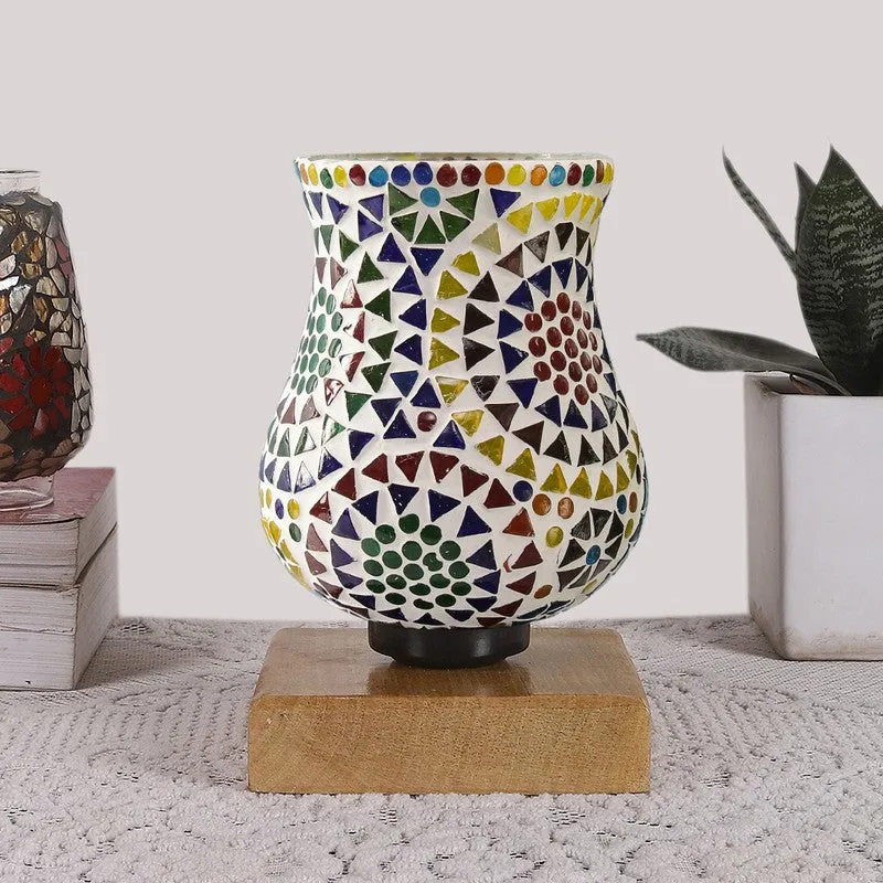 Prismique Mosaic Glass Table Lamp With Wooden Base - Multicolor media 4