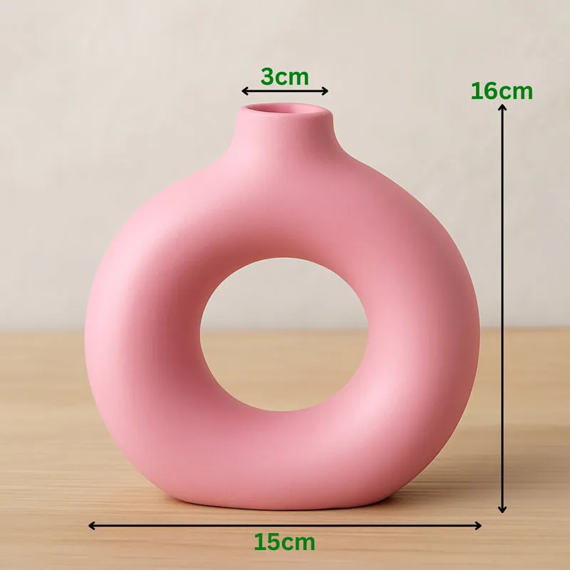 Melo Ceramic Vase - Pink media 8