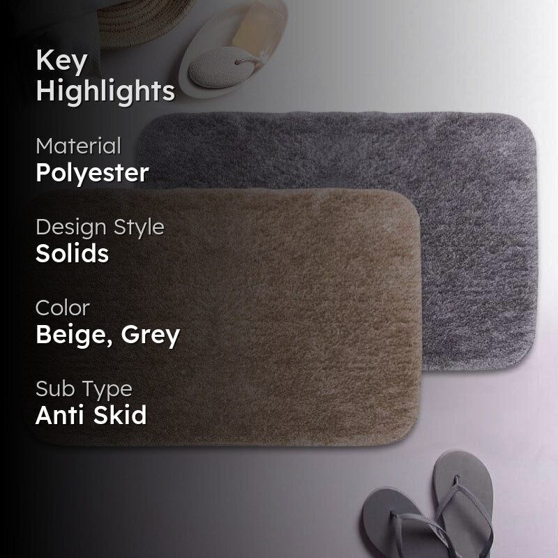Foot Mate Anti Slip Bathmat (Grey & Light Brown) - Set Of Two media 2