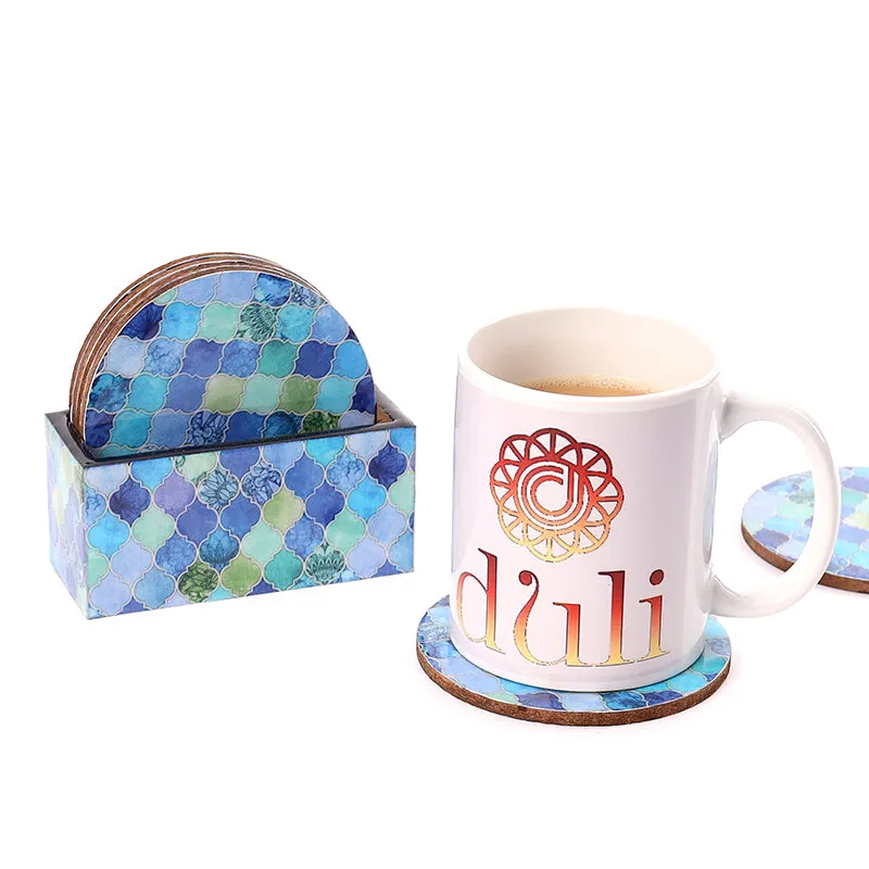 Shimmering Blue Coaster - Seven Piece Set media 4