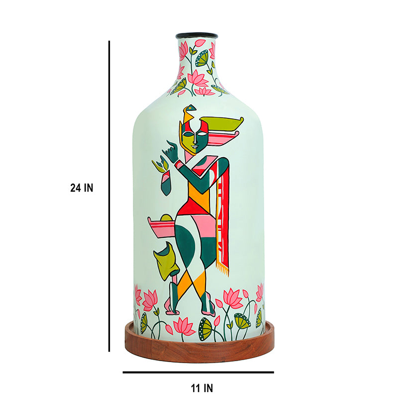 Noctis Glow Hand Painted Wood & Glass Floor Lamp media 5