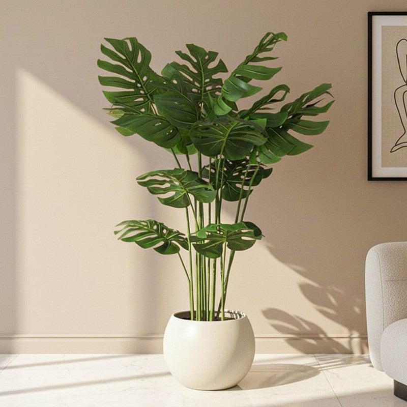 Monista Artificial Monstera With Black Plastic Pot - 4 Feet