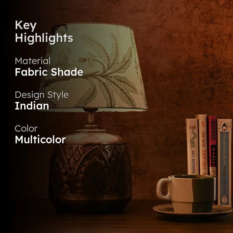 Fiza Etched Fabric Table Lamp - Multicolor media 2