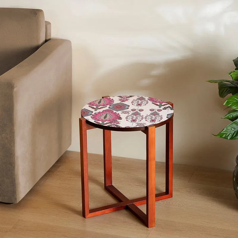 India Circus Wood Mystifying Round Side Table media 1
