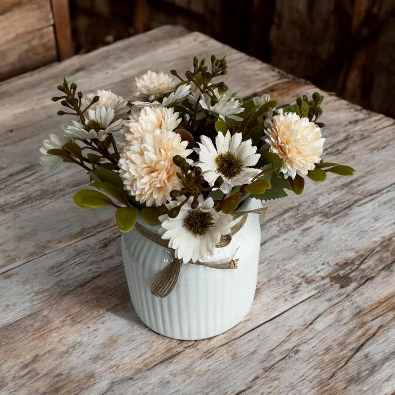 Faux Noro Artificial Flower Bunch with Ceramic Pot media 3
