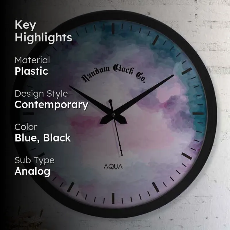 Watercolors Wall Clock - Purple media 2