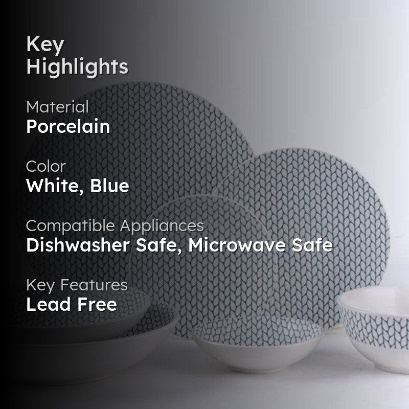 Blue Weaves Dinner Set - 21 Piece Set image 2