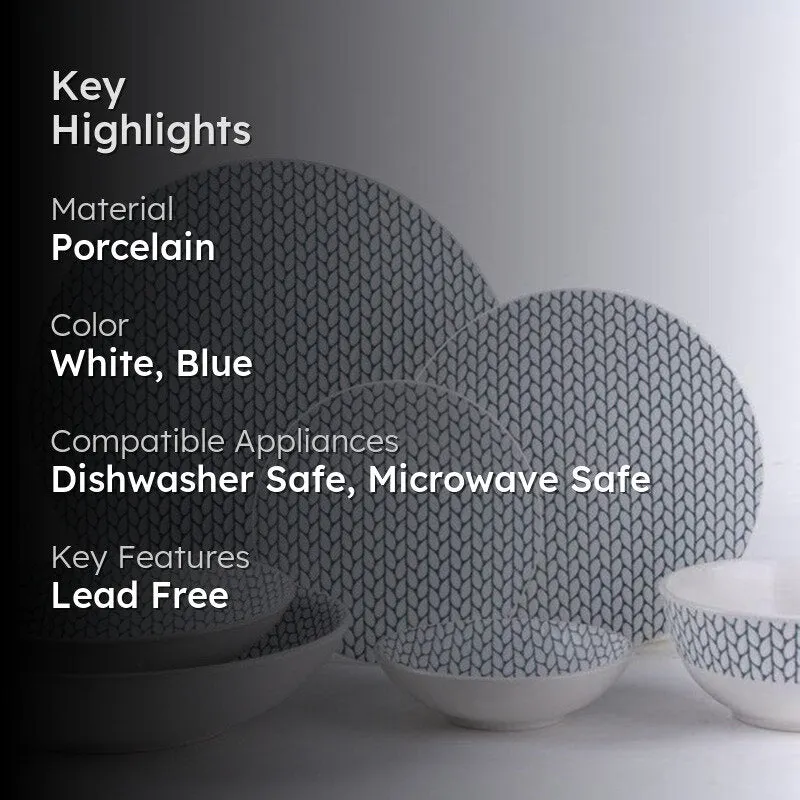 Blue Weaves Dinner Set - 21 Piece Set media 2