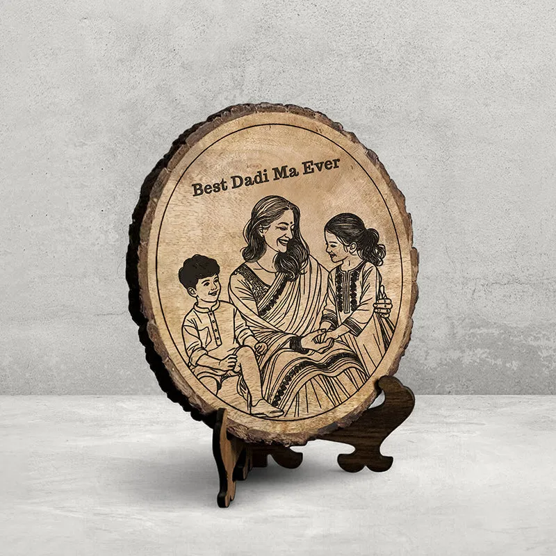 Best Dadi Ma Ever Wood Showpiece - Round media 3