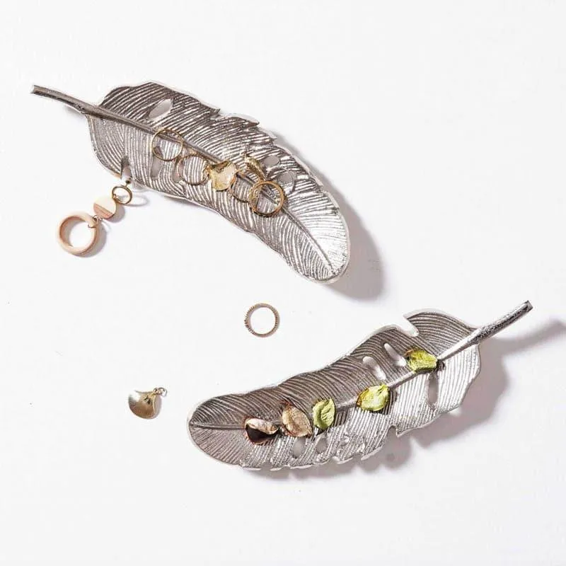 Silver Feather Decorative Tray media 3