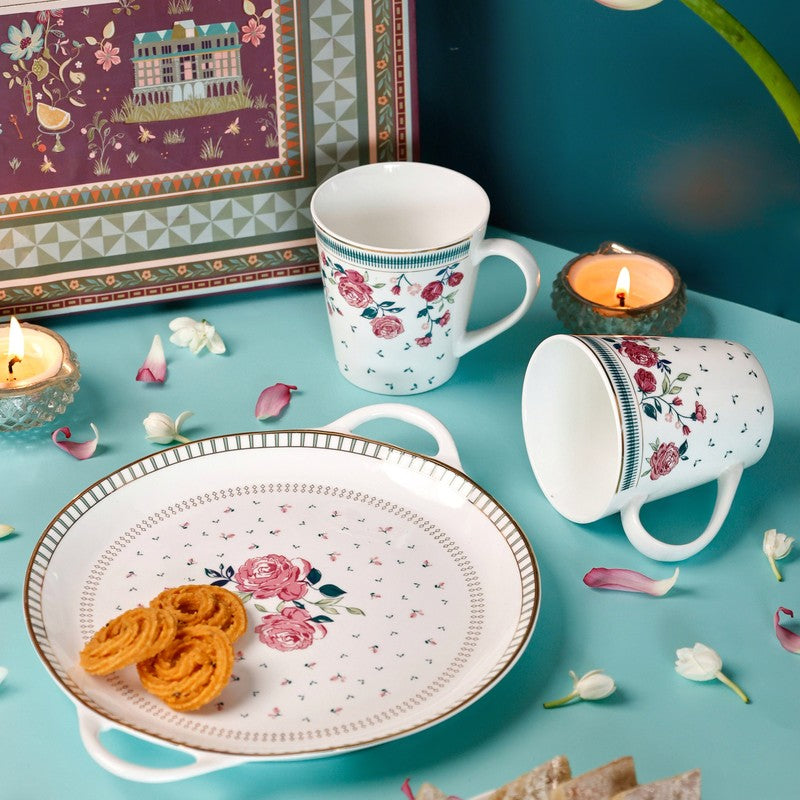 Magique by The Wishing Chair Portrait of Rose Lustre Mugs & Platter With Giftbox - Three Piece Set media 3