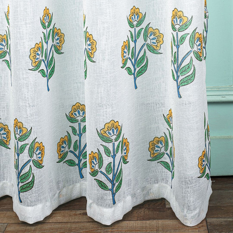 Caelra Linen Texture Sheer Curtain - Set Of Two media 11