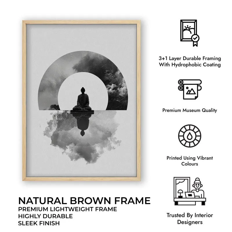 Whispers of Zen Buddha wall Painting With Brown Frame media 9