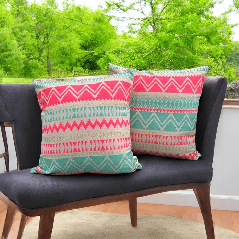 Geo Weave Jacquard Cushion Cover media 4