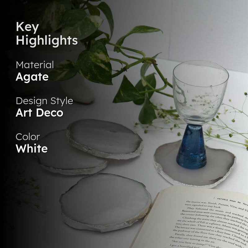 Vesto Brazilian Agate Coaster (White) - Set Of Four media 2