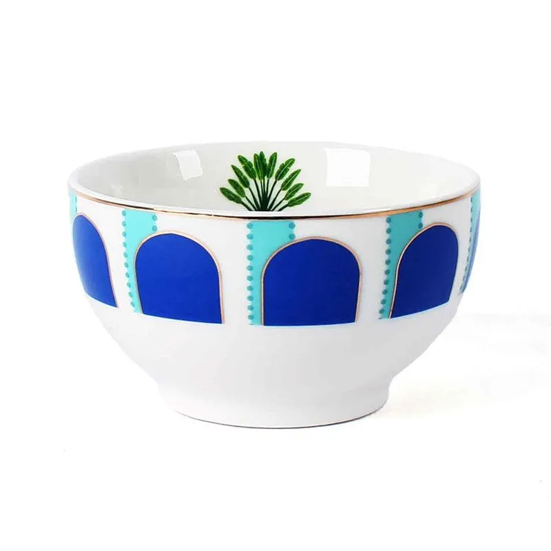 Artisan Pattern 24k Gold Brushed Dinner Set (Blue,White)- 27 Piece Set media 9