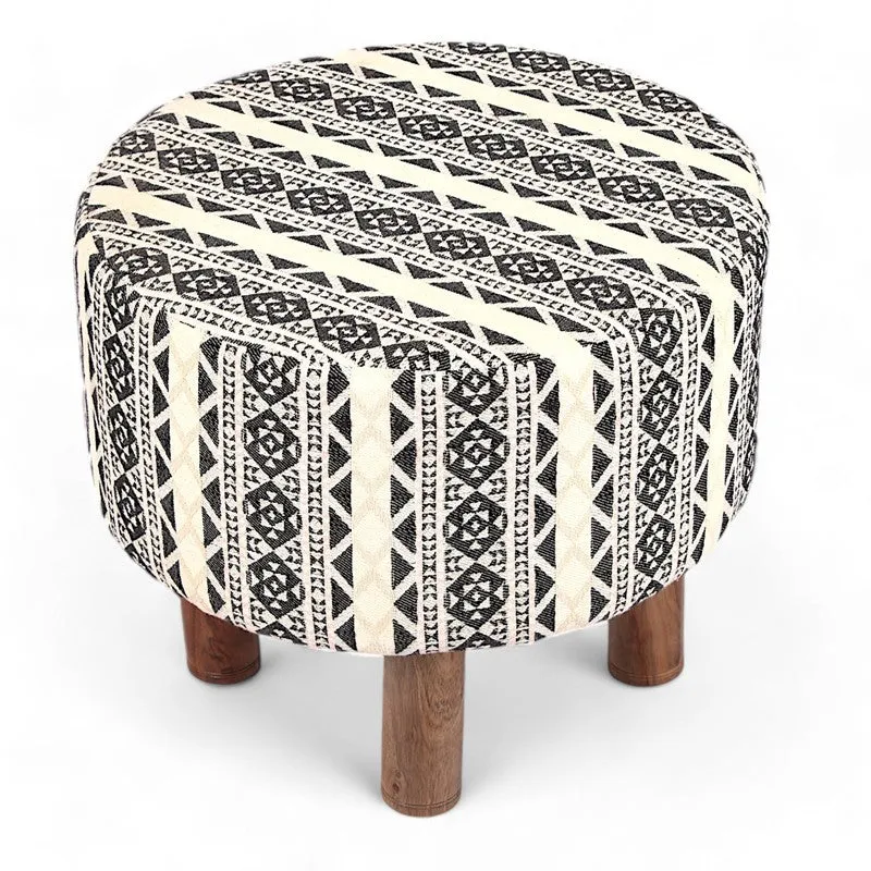 Mverix Acacia Wooden Ottomans - Multicolor media 3