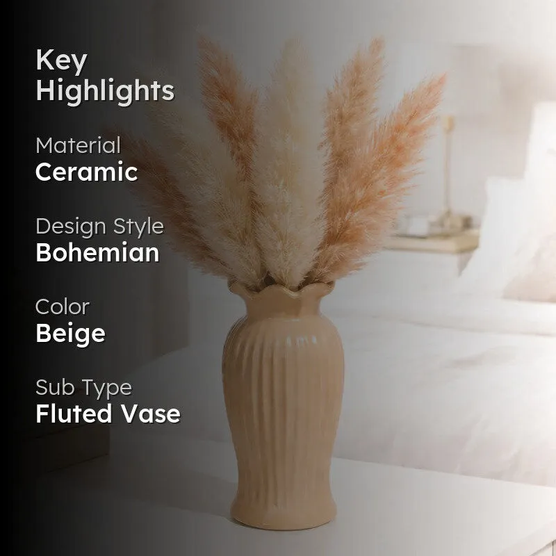 Mist Maven Ceramic Vase - Coffee media 2