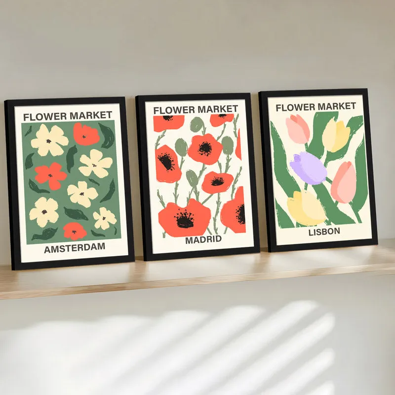 Flower Market Wall Art - Set Of Three media 1