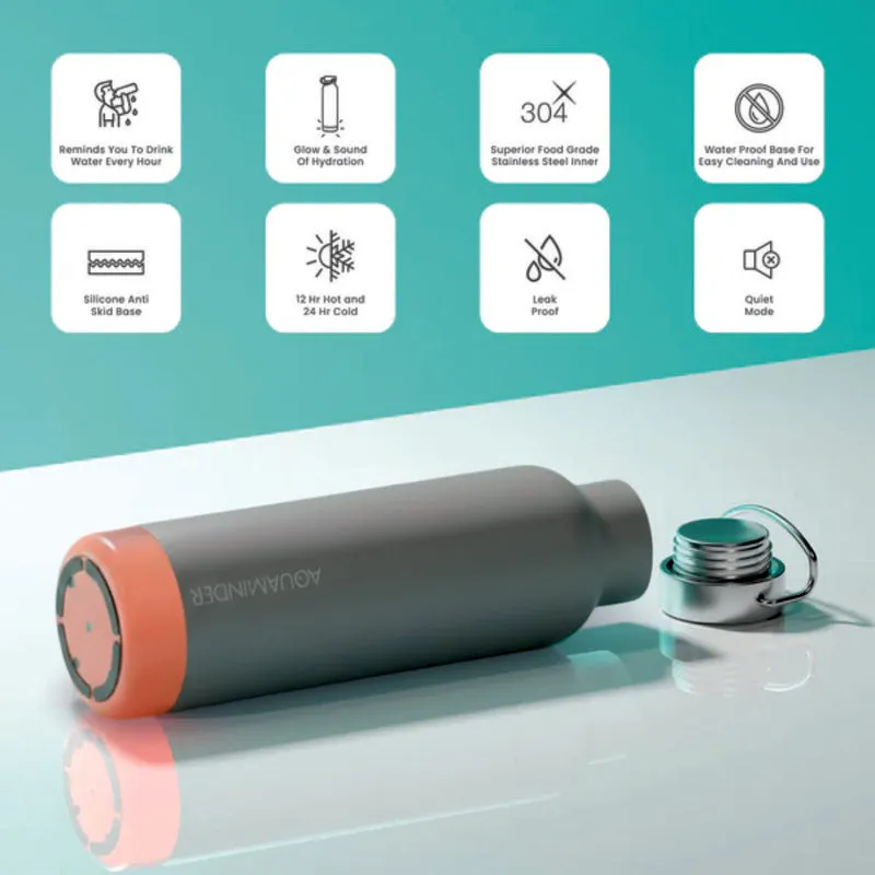 Hot & Cold Mate Smart Water Bottle - Grey (600 mL) media 4