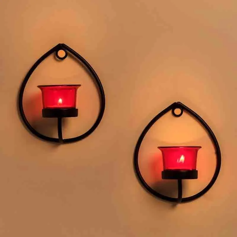 Aureate Candle Holder - Black & Red - Set Of Two media 1