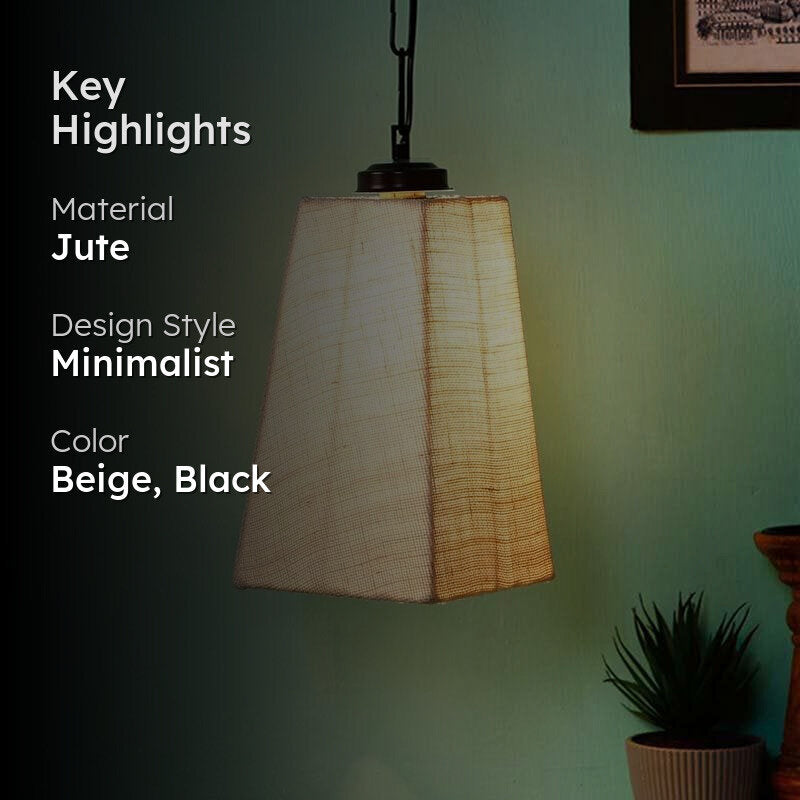 Perky Pyramid Jute Ceiling Lamp media 2