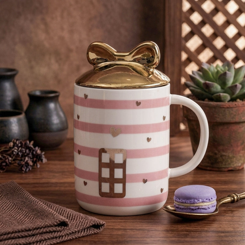 Home Ceramic Coffee Mug (350 mL) - Pink media 4