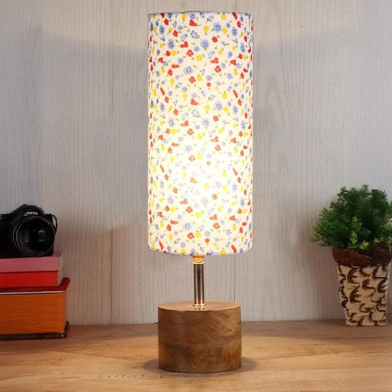 Dainty Floral Rustic Fabric Table Lamp - Multicolor