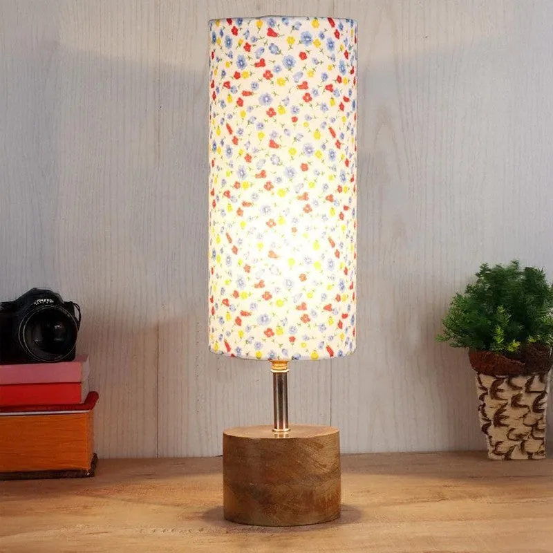 Dainty Floral Rustic Fabric Table Lamp - Multicolor media 1