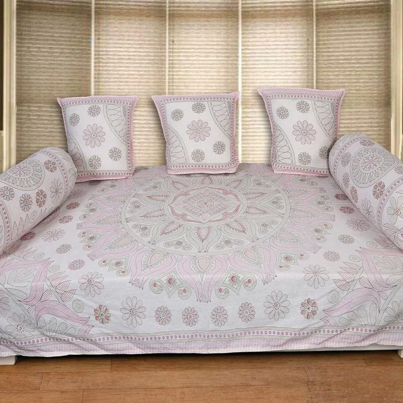Madviya Floral Diwan Set (Pink) - Six Piece Set media 1