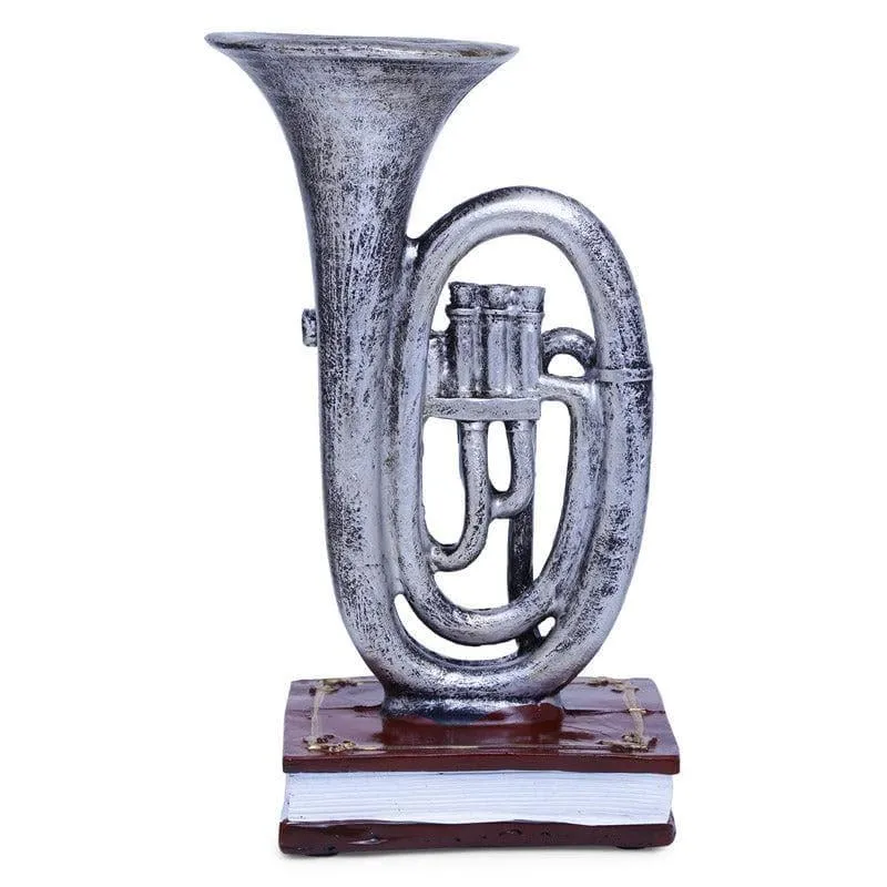Vintage Trumpet Resin Showpiece - Silver media 4