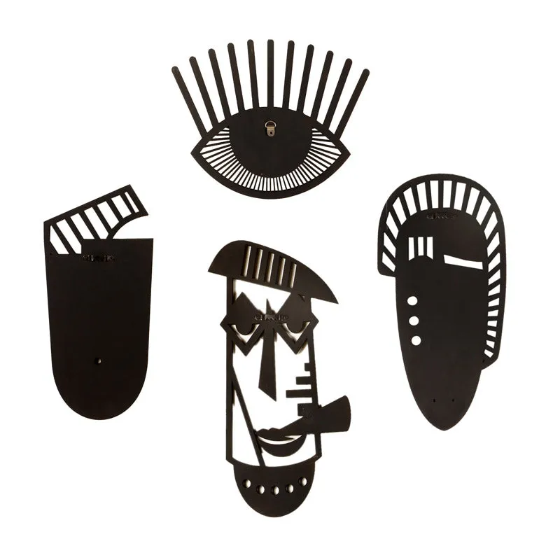 Homa Mask Wooden Wall Accent - Set of Four media 5