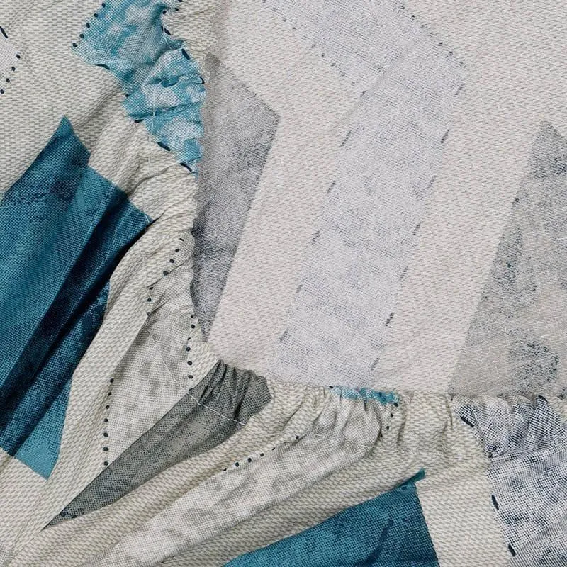 Ocean Mosaic Print Cotton Bedsheet - 400 TC media 5
