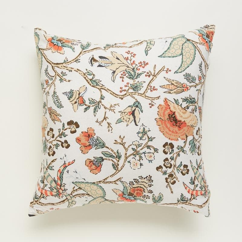 Lushlie Blooms Cotton Cushion Cover (Orange) - Set Of Two media 3