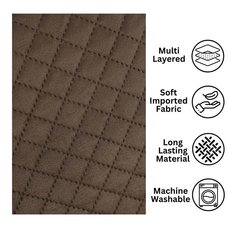 Osric Velvet Quilted Placemat (Brown) - Set Of Six media 6