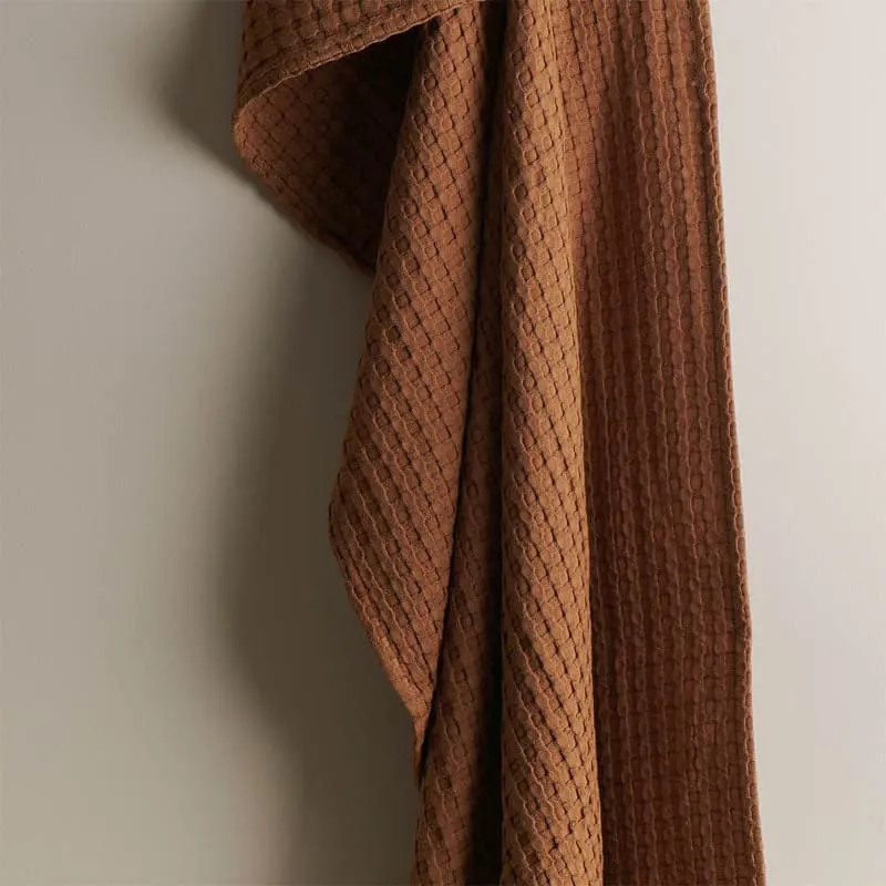 Beehive Bamboo Textured Waffle Hand Towel (Brown) - Set Of Two media 4
