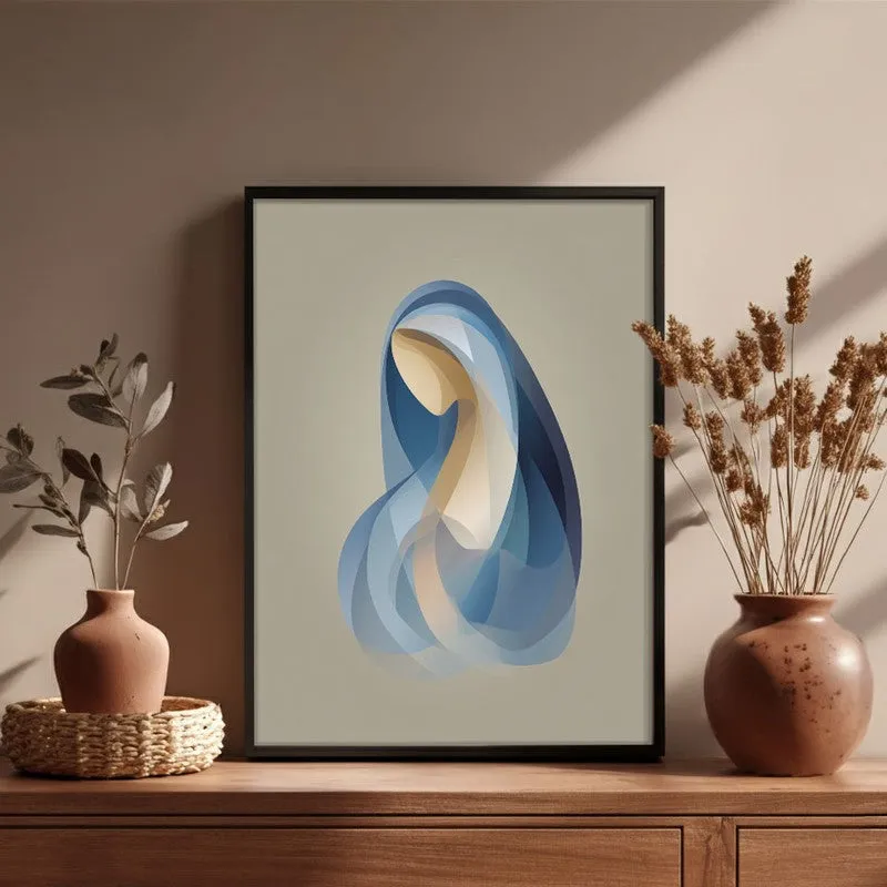 Holy Mary In Quiet Devotion Archival Paper Wall Painting With Black Frame media 4