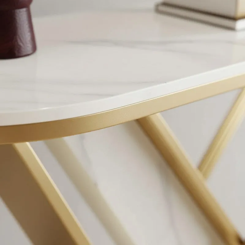 Premium Metal Console Table with Marble Top - Medium media 3