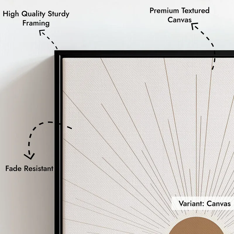 Sunburst Canvas Wall Painting With Black Frame media 5