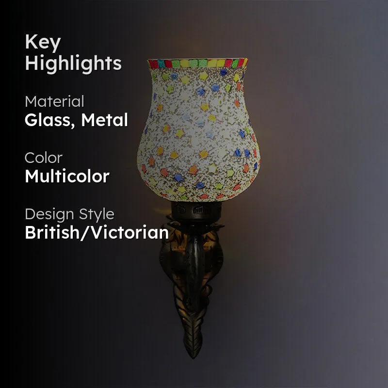 Ekta Ziada Mosaic Glass & Metal Wall Lamp media 2