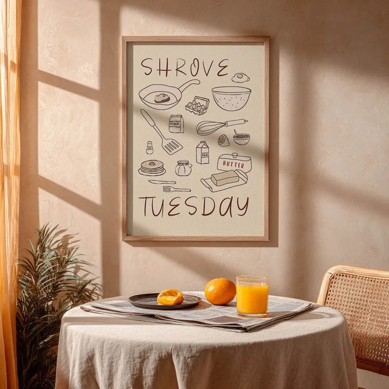 Shrove Tuesday Archival Canvas Wall Art - Brown media 4