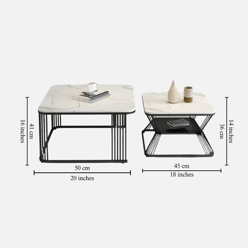 Axiom Edge Accent Table with Marble Top media 6