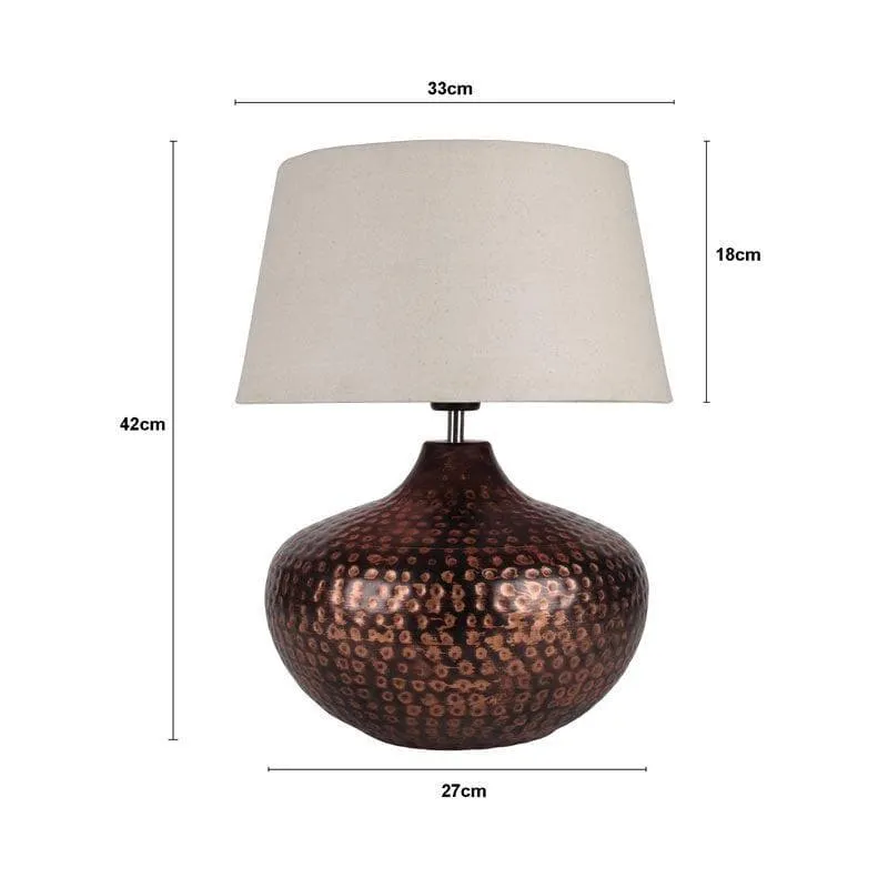 Arohana Fabric Table Lamp - Beige,Bronze media 5