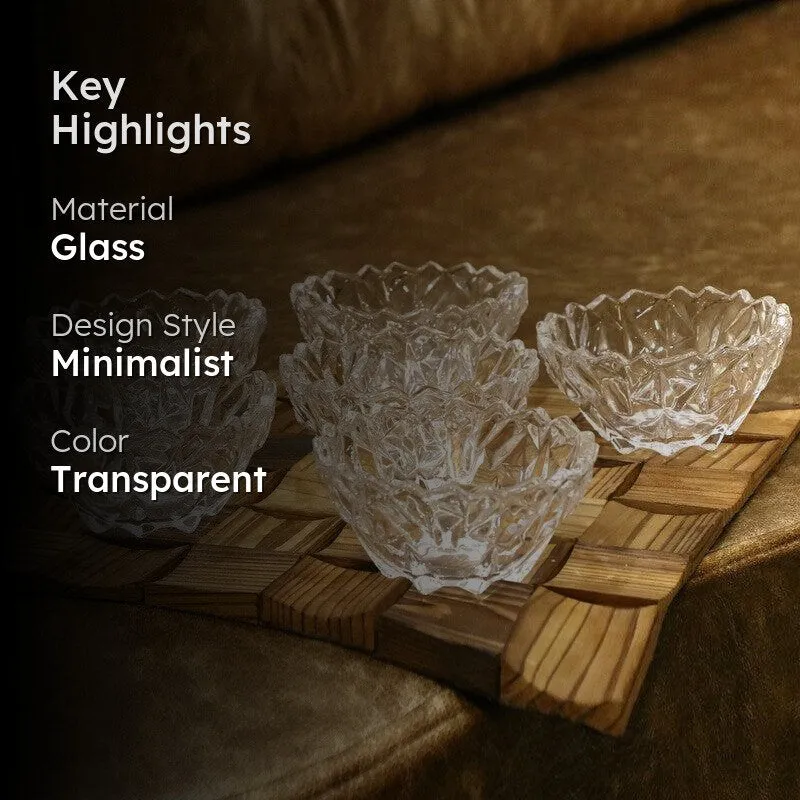 Daisy Glass Dessert Bowl (200 ML Each) - Set Of Six media 2