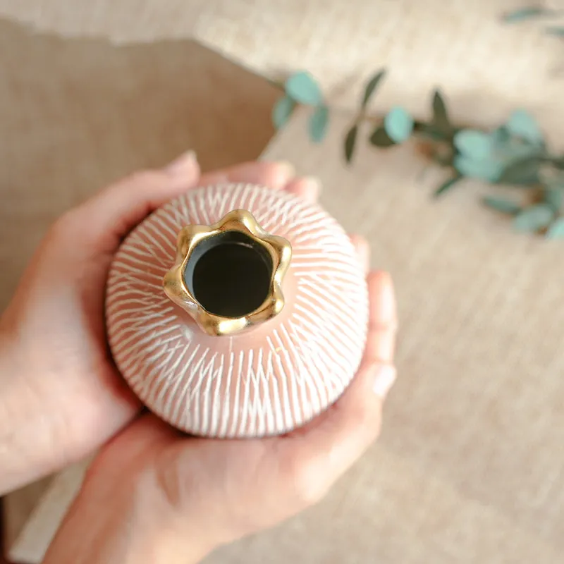 Golden Anar Vase - Blush Pink media 4
