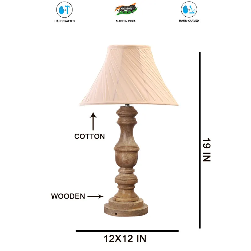 Twistra I Carve Wooden Table Lamp - Ivory,Brown media 7